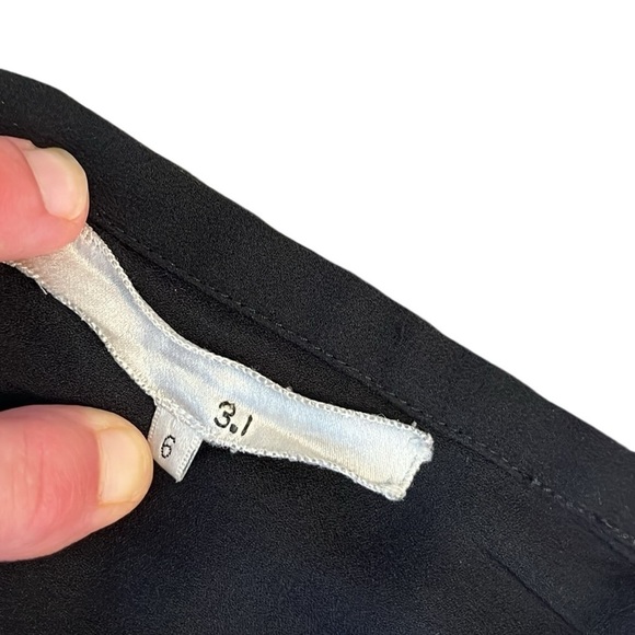 3.1 Phillip Lim Black 100% Silk Midi Skirt Size 6 - Picture 4 of 6